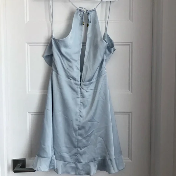DYNAMITE Ruffled Hem Blue Dress - Picture 5 of 8